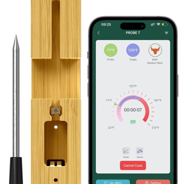 Meat Thermometer, Wireless Smart Food Thermometer