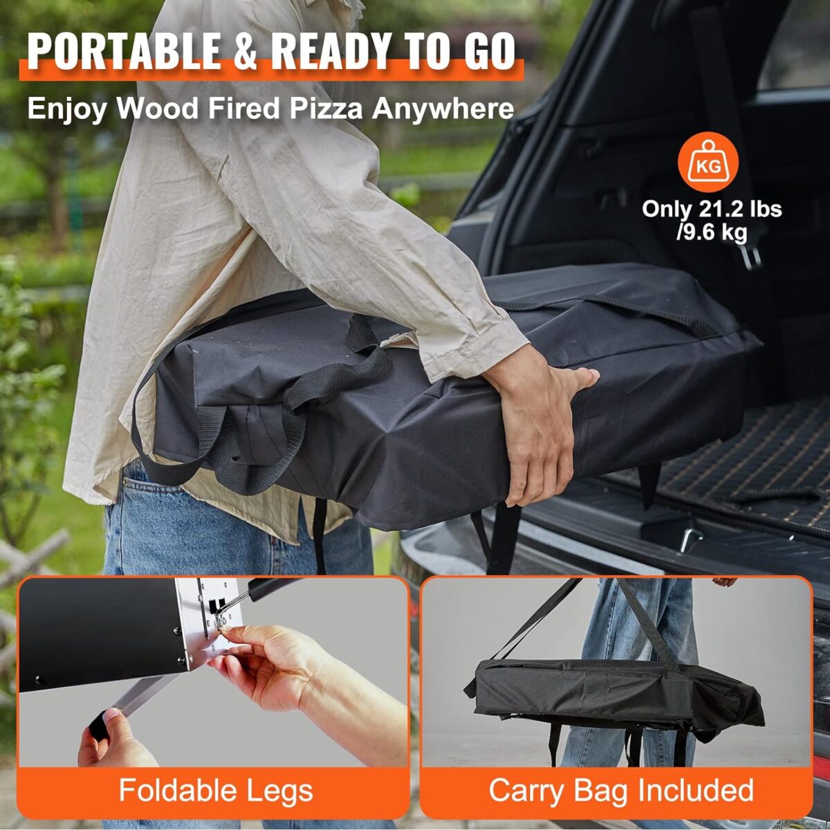 Foldable pizza oven